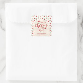 Cherries Baby Dusche Quadratischer Aufkleber