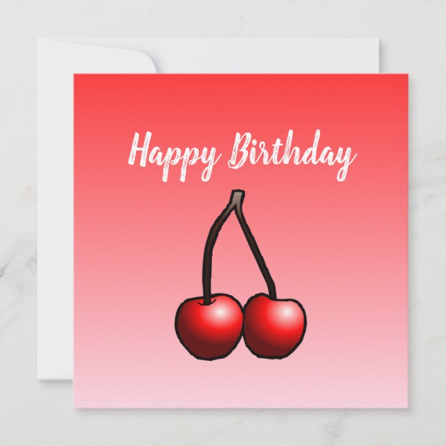 Cherries Birthday Card Karte (Vorderseite)