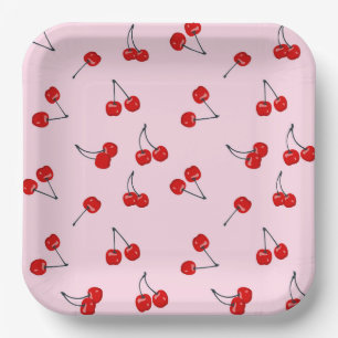 Cherries Birthday Pappteller