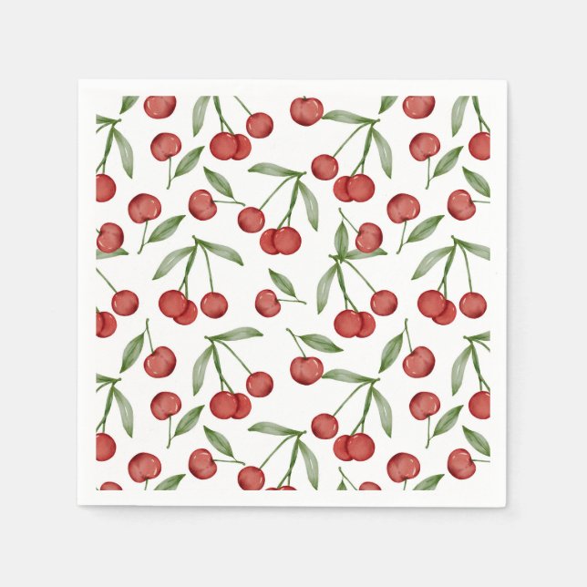 Cherries Birthday Party Baby Brautparty Serviette (Vorderseite)