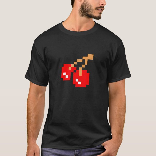 Cherries Cherry Pixel 8 bit Arcade Game Matching C T-Shirt (Vorderseite)