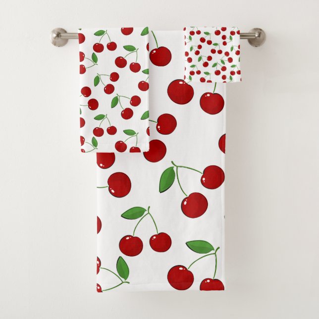 Cherries Design Badehandtuch Set (Insitu)