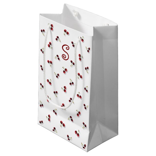 Cherries Gift Bag Kleine Geschenktüte (Vorderseite Schrägansicht)