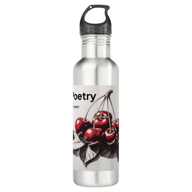 Cherries Gusto Poetry Edelstahlflasche (Vorderseite)