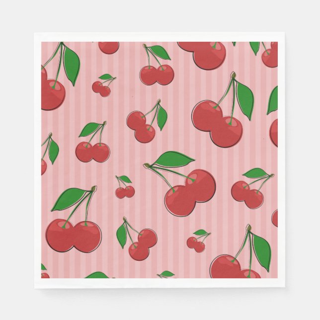 Cherries Illustration Serviette (Vorderseite)