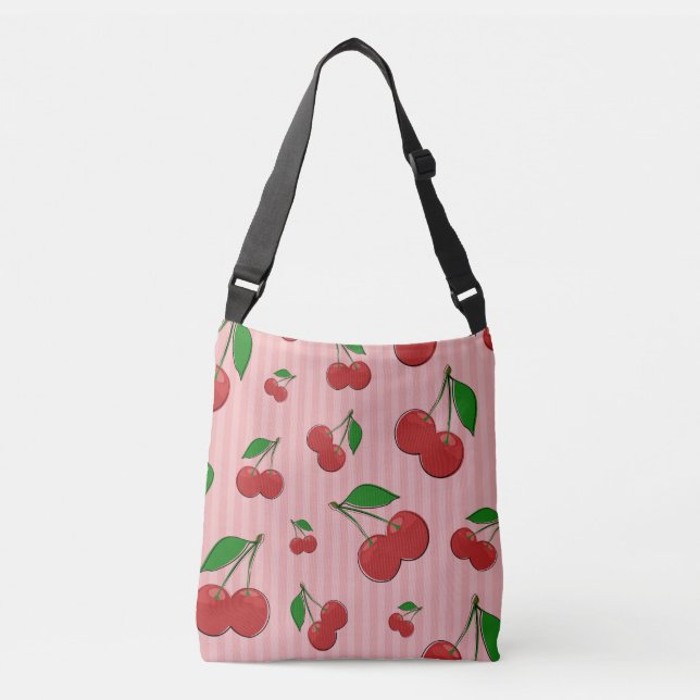 Cherries Illustration Tragetaschen Mit Langen Trägern (Vorderseite)