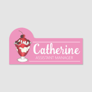 Cherries Jubilee Sundae Ice Cream Scoop Shop Namensschild