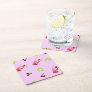 Cherries Limes Cocktails Untersetzer