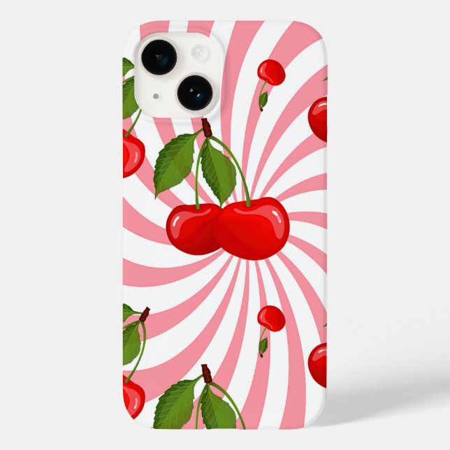 Cherries Muster Case-Mate iPhone 14 Hülle (Rückseite)