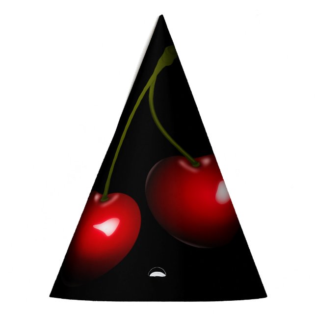 Cherries Paper Party Hat oder Color auswählen Partyhütchen (Links)