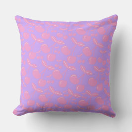 Cherries Pattern Pillow Pink Girly Dormroom Kissen