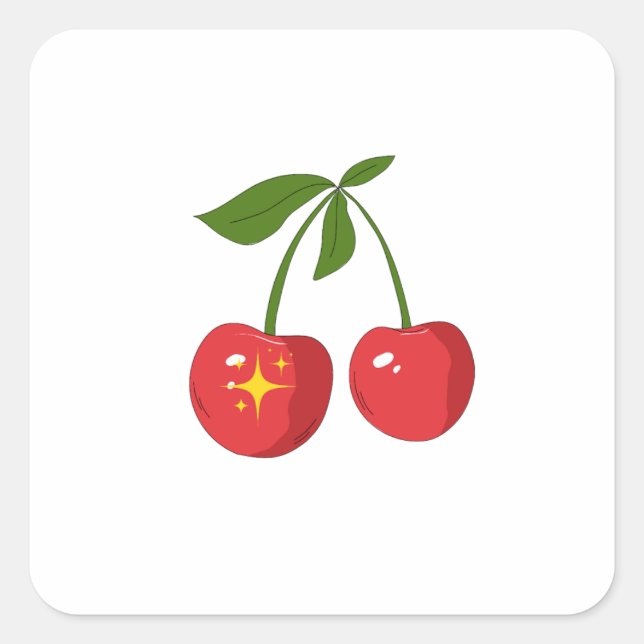 CHERRIES QUADRATISCHER AUFKLEBER (Vorderseite)