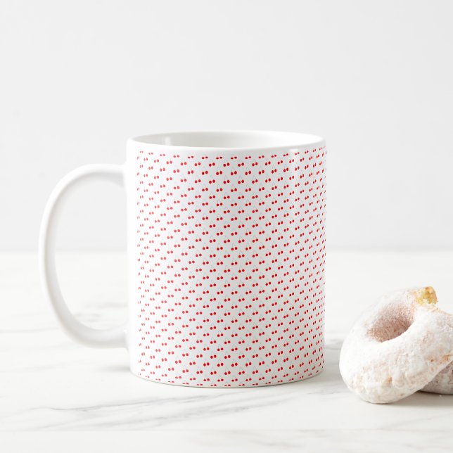 Cherries Red Pattern Frucht Kaffeetasse (Mit Donut)