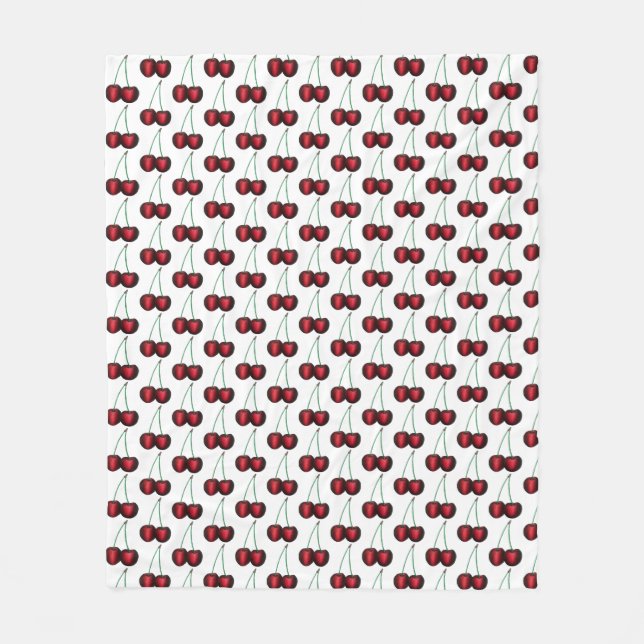 Cherries Ripe Red Cherry Summer Frucht Print Fleecedecke (Vorderseite)