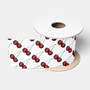 Cherries Ripe Red Cherry Summer Frucht Print Satinband