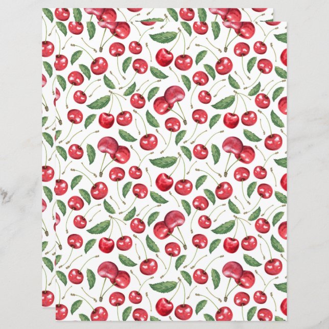 Cherries Scrapbook Paper (Vorne/Hinten)