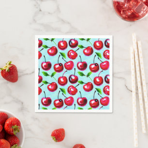 Cherries Wasserfarbe Serviette