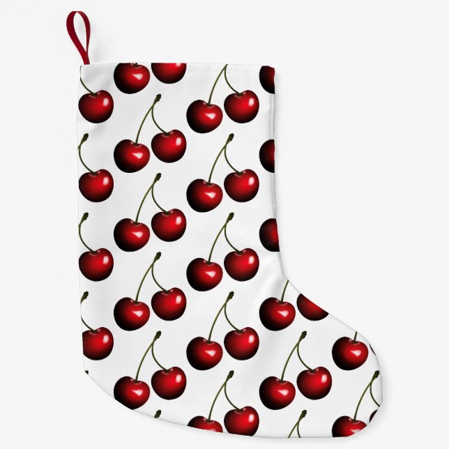 Cherries Weihnachtsfest Strumpf Kleiner Weihnachtsstrumpf (Vorderseite)