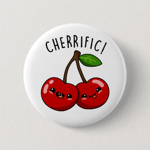 Cherrific Funny Red Cherry Pub Button