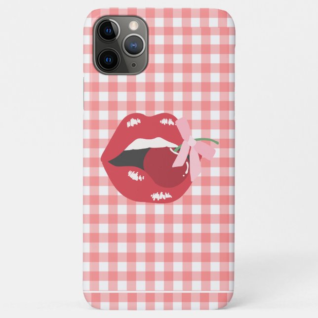 Cherry Aesthetic Coquette Lips Case-Mate iPhone Hülle (Rückseite)