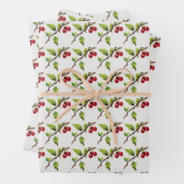 Cherry am oberen Muster Geschenkpapier Set (Beispiel)