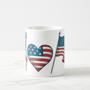 Cherry American Flag Coquette 4. Juli Kaffeetasse