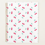 Cherry Ästhetik Cherries Muster White Planer<br><div class="desc">Die süße Kirsche minimalistisch in rot und weiß, ist delikat und perfekt für eine Sommerhochzeit.</div>