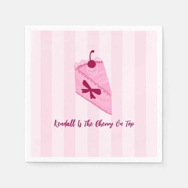 Cherry auf dem Niedlichen Brautparty Serviette (Vorderseite)