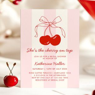 Cherry auf dem obersten Retro-Brautparty Einladung