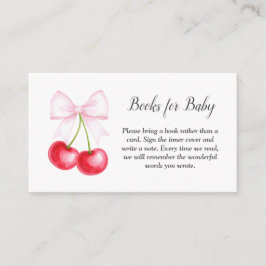 Cherry auf den rosafarbenen Baby-Duschbüchern für Begleitkarte