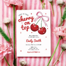 Cherry auf der Coquette Bow Pink Girl Baby Dusche