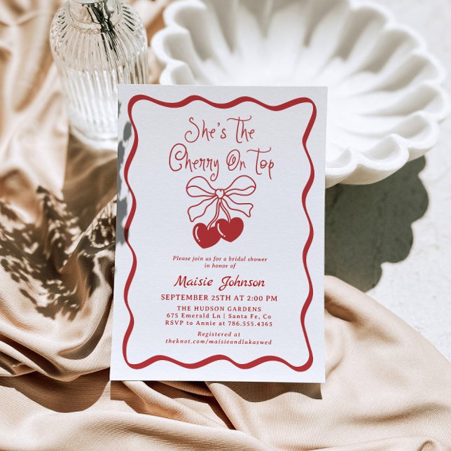 Cherry auf der Coquette Bridal Dusche Einladung (Von Creator hochgeladen)
