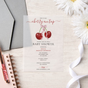 Cherry auf der neuesten Babydusche Pink Bow Girl