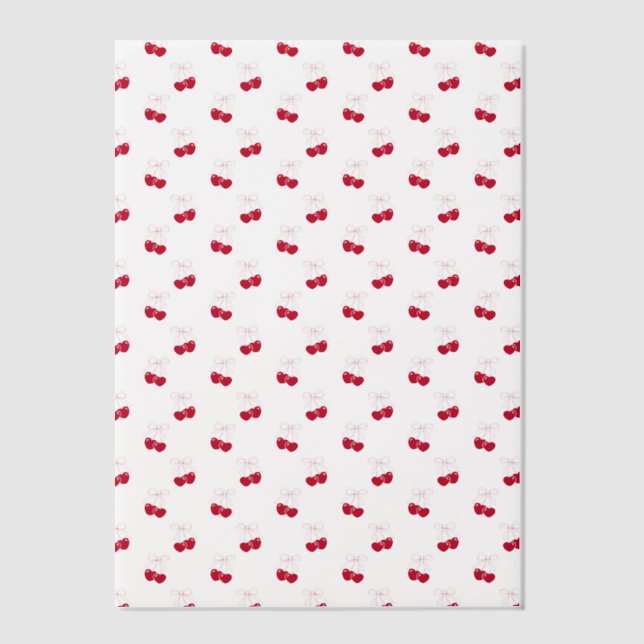 Cherry auf der rosa Bow Red Baby Girl Dusche (Vorderseite)