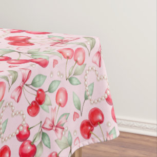 Cherry auf der Top Baby Dusche Pink Coquette Table Tischdecke