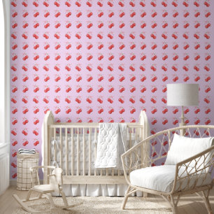 Cherry auf der Top French Coquette Bow Pink Tapete