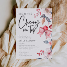 Cherry auf der Top Pink Bow Coquette Babydusche