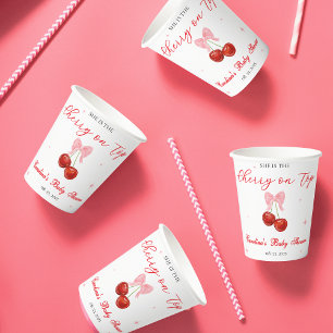 Cherry auf Top Baby Dusche Pappbecher