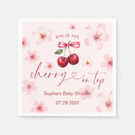 Cherry auf Top Baby Dusche rosa Kirschblossom Serviette
