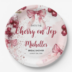 Cherry auf Top Bow Cocktail Summer Brautparty Pappteller