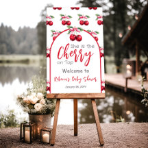 Cherry auf Top Coquette Bow Baby Dusche Willkommen