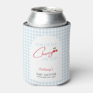 Cherry auf Top Gingham Checkered Baby Shower Dosenkühler