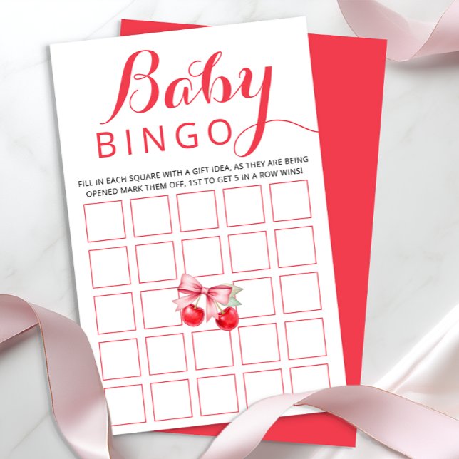 Cherry Baby Bingo Game Card | Kinderdusche (Baby Bingo Baby Shower Game)