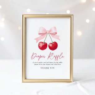 Cherry Baby Dusche Windeln Raffle-Zeichen Poster