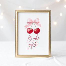 Cherry Baby Shower Books and Gifts Zeichen Poster