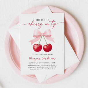 Cherry Baby Shower Einladung