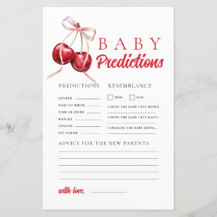 Cherry Baby Shower Predication & Advisor Game