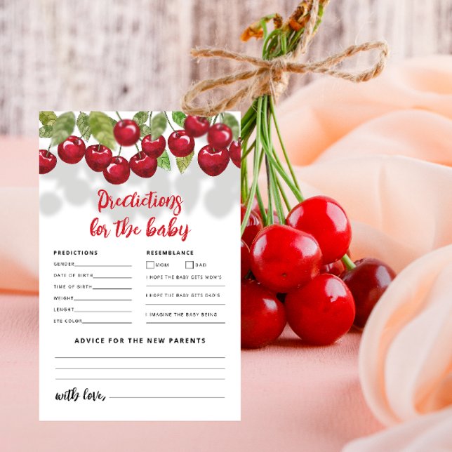 Cherry Baby Shower Predictions and Advice Card (Von Creator hochgeladen)