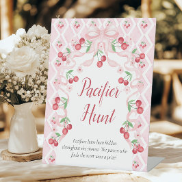 Cherry Baby Shower Schnuller Hunt Sockelschild