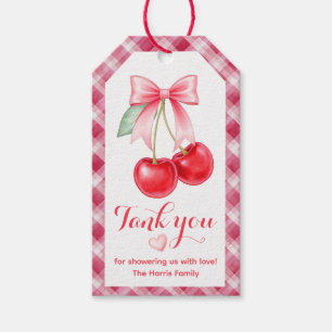 Cherry Baby Shower Vielen Dank für die Tags Geschenkanhänger